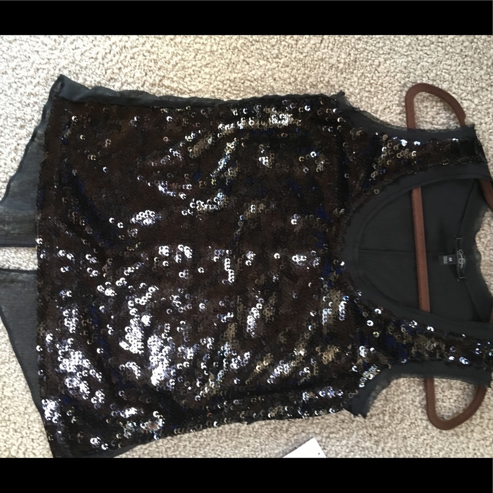 💥Jessica Simpson Sleeveless Black Sequined Top M